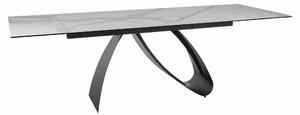 DIUNA CERAMIC stôl jedálenský 160(240)X90,biela STATUARIO VENATO/čiern