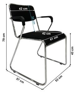 TEMPO Stohovateľná stolička Derya - čierna - 79x53x57 cm