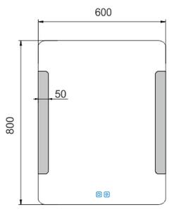 Nimco LED zrkadlo 600x800 s dvoma dotykovými senzormi - ZP 18002VX