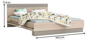 KONDELA Graphic Typ 3 160 manželská posteľ dub arizona / sivá