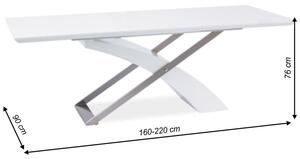 Rozkladací jedálenský stôl Kros - biely vysoký lesk