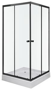Novoterm Štvorcový sprchovací kút NV-Olga 80x80 čierna/transparent - bez vaničky