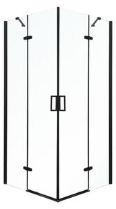 Novoterm Štvorcový sprchový kút NV-Flow 90x90 čierna/transparent - bez vaničky