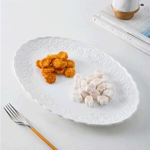 KONDELA Servírovací tanier, biela, keramika, ALINO TYP 2