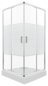 Novoterm Štvorcový sprchový kút NV-Madera 90x90 chróm/transparent - bez vaničky