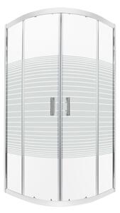 Novoterm Štvrťkruhový sprchový kút NV-Madera 80x80 chróm/potlač - bez vaničky