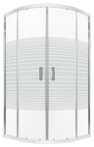 Novoterm Štvrťkruhový sprchový kút NV-Madera STR 80x80 chróm/potlač - bez vaničky