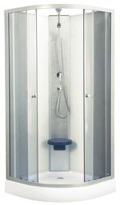 Novoterm Sprchový box štvrťkruhový NV-Evora 80 W, 80x80 biely