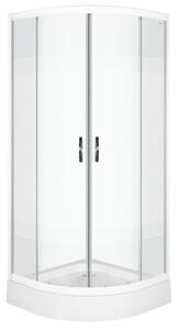 Novoterm Štvrťkruhový sprchový kút NV-Xenia Duo 90x90 biela/potlač + vanička