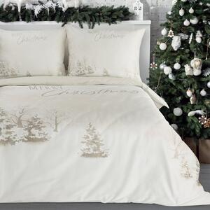 VIANOČNÉ OBLIEČKY Z MIKROVLÁKNA SNOWFLAKE 160X200 CM, 2 KS 70X80 CM VZOROVANÉ