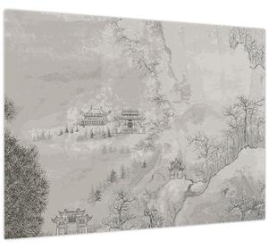 Obraz - Čínska krajina (70x50 cm)