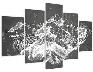 Obraz - Ilustrácie hôr (150x105 cm)