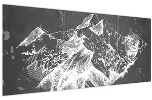 Obraz - Ilustrácie hôr (120x50 cm)