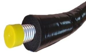 Predizolovaná solárna rúra vlnovec 316L DN20 x1 m, 20 mm izolácia s UV opletom