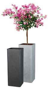 Scheurich Vysoký kvetináč Cube High, 26 x 26 x 70 cm (výška 70 cm, kamenistá sivá) (100349932)