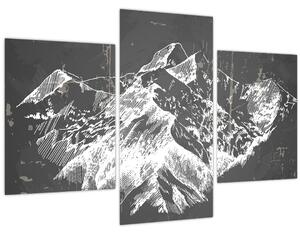 Obraz - Ilustrácie hôr (90x60 cm)