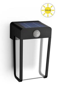 Philips 8720169265509 Outdoor solar Shroud solárne nástenné svietidlo so senzorom PIR LED 2,3W 250/25lm 2700K IP44 čierna, čírá