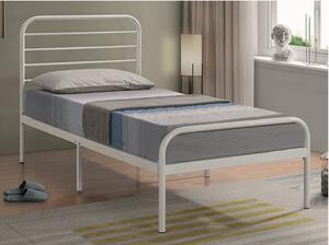 Biela kovová posteľ BOLONIA 90 x 200 cm