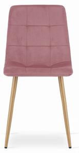 Ružová zamatová stolička KARA