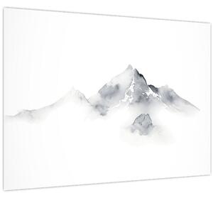 Obraz - Atramentová maľba hôr (70x50 cm)