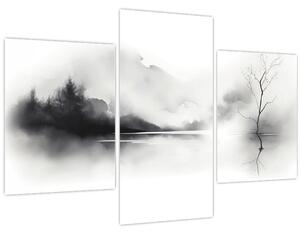 Obraz - Atramentová maľba krajiny (90x60 cm)