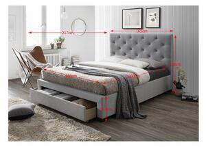 Sivá moderná posteľ s úložným priestorom SANTOLA 160 x 200 cm