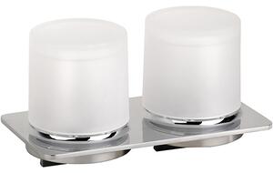 Bemeta Design ORGANIC: Dávkovač mydla, 2 x 200 ml, dvojitý, nerez, sklo - 157109471