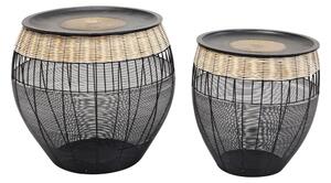 Súprava 2 čiernych odkladacích stolíkov Kare Design African Drums