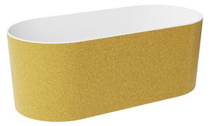 Besco Voľne stojaca vaňa z liateho mramoru Lova Glam 160x74 BESCO-Farba: Biela/zlatá