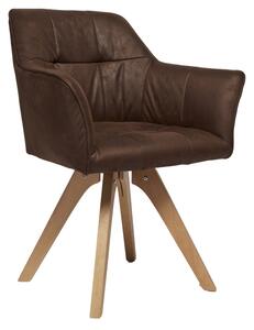 Dizajnová stolička Giuliana s podrúčkami antik hnedá -