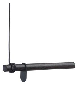Čierny nástenný vešiak z dubového dreva 50 cm Swing – LIND DNA