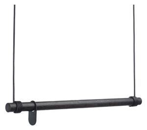 Čierny nástenný stojan na oblečenie z dubového dreva 80x200x4 cm Swing M – LIND DNA