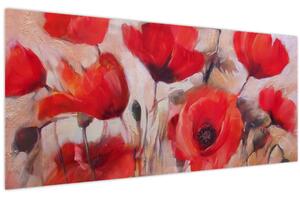 Obraz - Vlčie maky (120x50 cm)