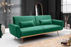 Dizajnová rozkladacia sedačka Blaine 208 cm zelený zamat