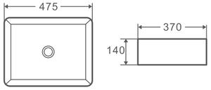 Hydroland Keramické umývadlo na dosku Enea 47,5x37 cm, biele
