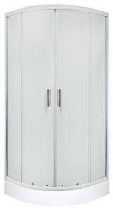 Novoterm Štvrťkruhový sprchovací kút NV-Malibu 90x90 chróm/textúra + vanička