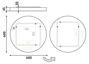 Nimco Biele LED zrkadlo pr. 600 s dvoma dotykovými senzormi - ZPB 31000RVX-05