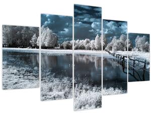 Obraz - Zamrznutá krajina (150x105 cm)