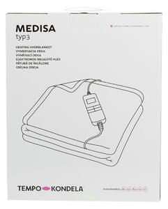 TEMPO-KONDELA MEDISA TYP 3, vyhrievacia XL deka, tmavočervená/biela, 130x180 cm