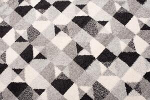 Kusový koberec AZUR trojuholníky typ B - sivý / antracitový