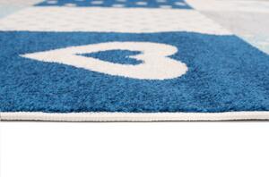 Bielo-tyrkysový detský koberec Ruth Rozmer: 140x190 cm