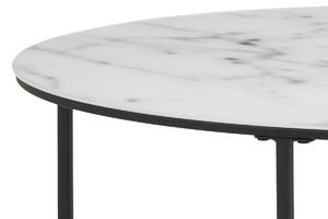 Dizajnový konferenčný stolík Ahman, biela / čierna