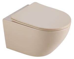 BPS-koupelny Závesná WC misa so SoftClose sedadlom MIZU CAP RIM 03, cappuccino