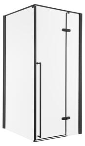 Novoterm Obdĺžnikový sprchovací kút NV-Long 80x90 čierna/transparent - bez vaničky