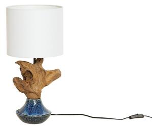Dizajnová stolná lampa Sloane, 50 cm orech