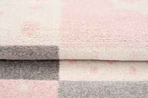 Bielo-ružový vzorovaný detský koberec Ruth Rozmer: 160x220 cm