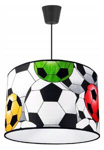 Detské závesné svietidlo Soccer, 1x textilné tienidlo so vzorom, (výber z 3 farieb konštrukcie)