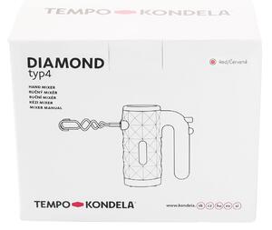 TEMPO-KONDELA DIAMOND TYP 4, ručný mixér, červená, plast/kov