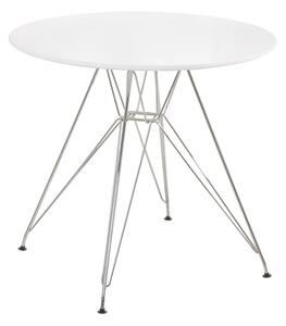 KONDELA Rondy jedálenský stôl biela / chróm