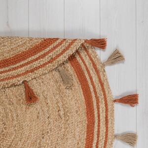 Hnedo-oranžový jutový koberec Flair Rugs Istanbul, ⌀ 150 cm